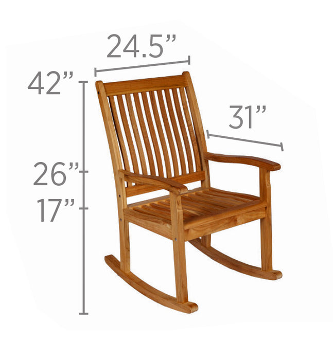 Teak Outdoor Rocking Chair - Comfort