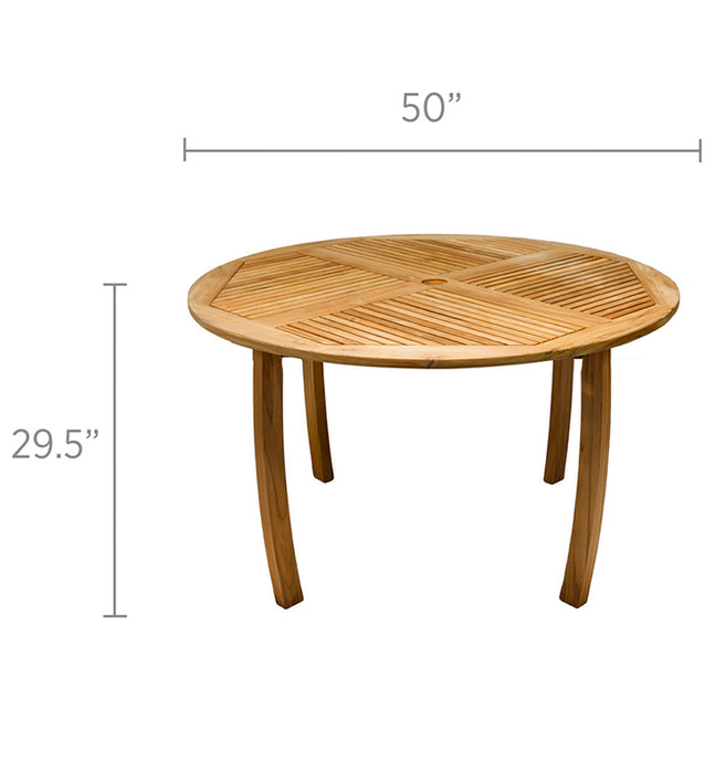 Circular Teak Dining Table (50" Diameter) - Dolphin