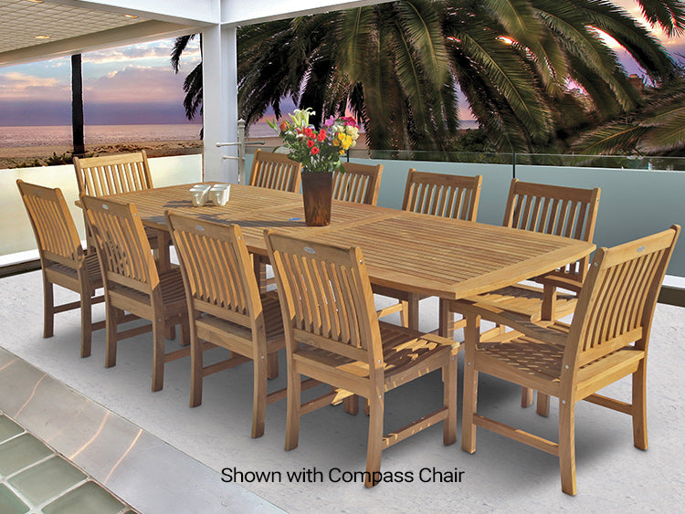 Teak Patio Dining Table (120" Long Rectangle) - Family