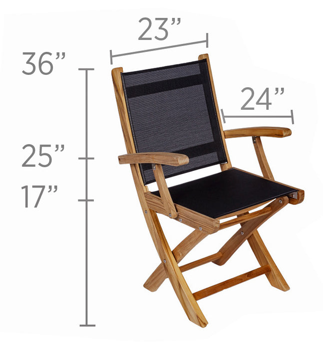 Teak Folding Chair With Arms - Sailmate