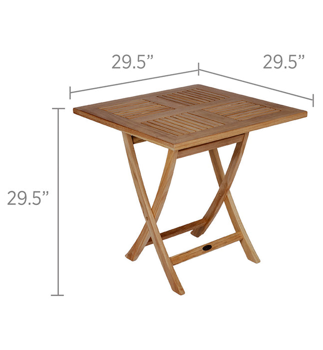 Outdoor Teak Wood Table (29.5" Square) - Sailor