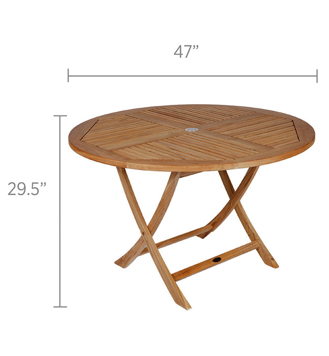 Round Teak Dining Table (47" Diameter) - Sailor