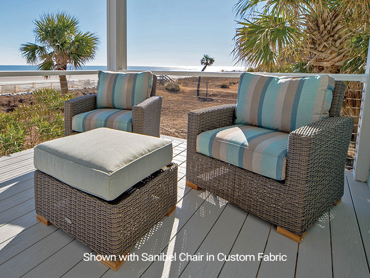 Teak Outdoor Ottoman - Sanibel