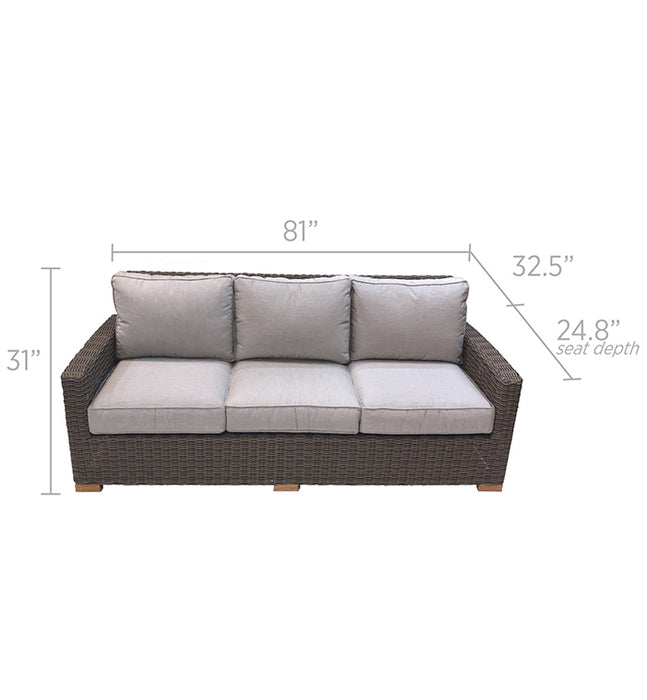 Modern Teak Outdoor Sofa - Sanibel