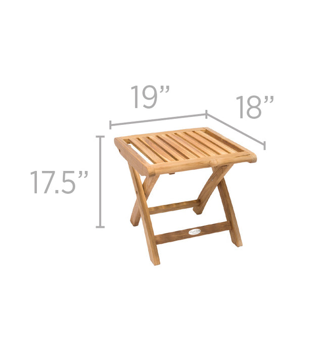 Teak Folding Footrest