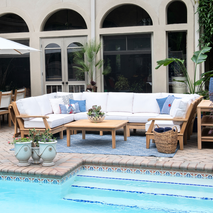 Teak Outdoor Sectional - Miami 10-Piece Modular Set