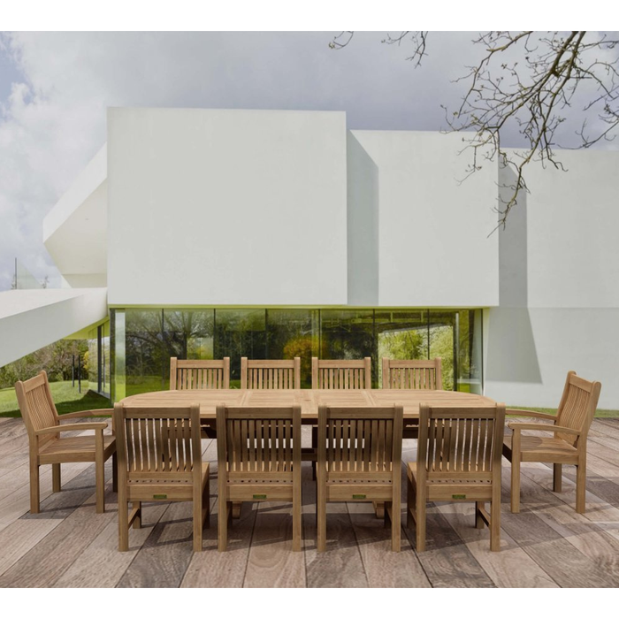 Teak Oval Dining Table and Chairs (10) - Sahara