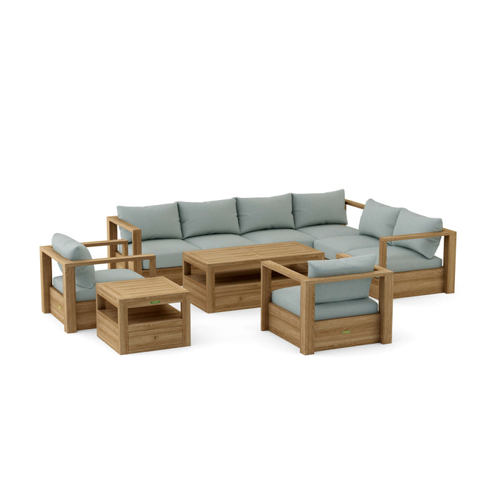 Teak Outdoor Sectional Set - Copacabana 7-Piece Modular Set