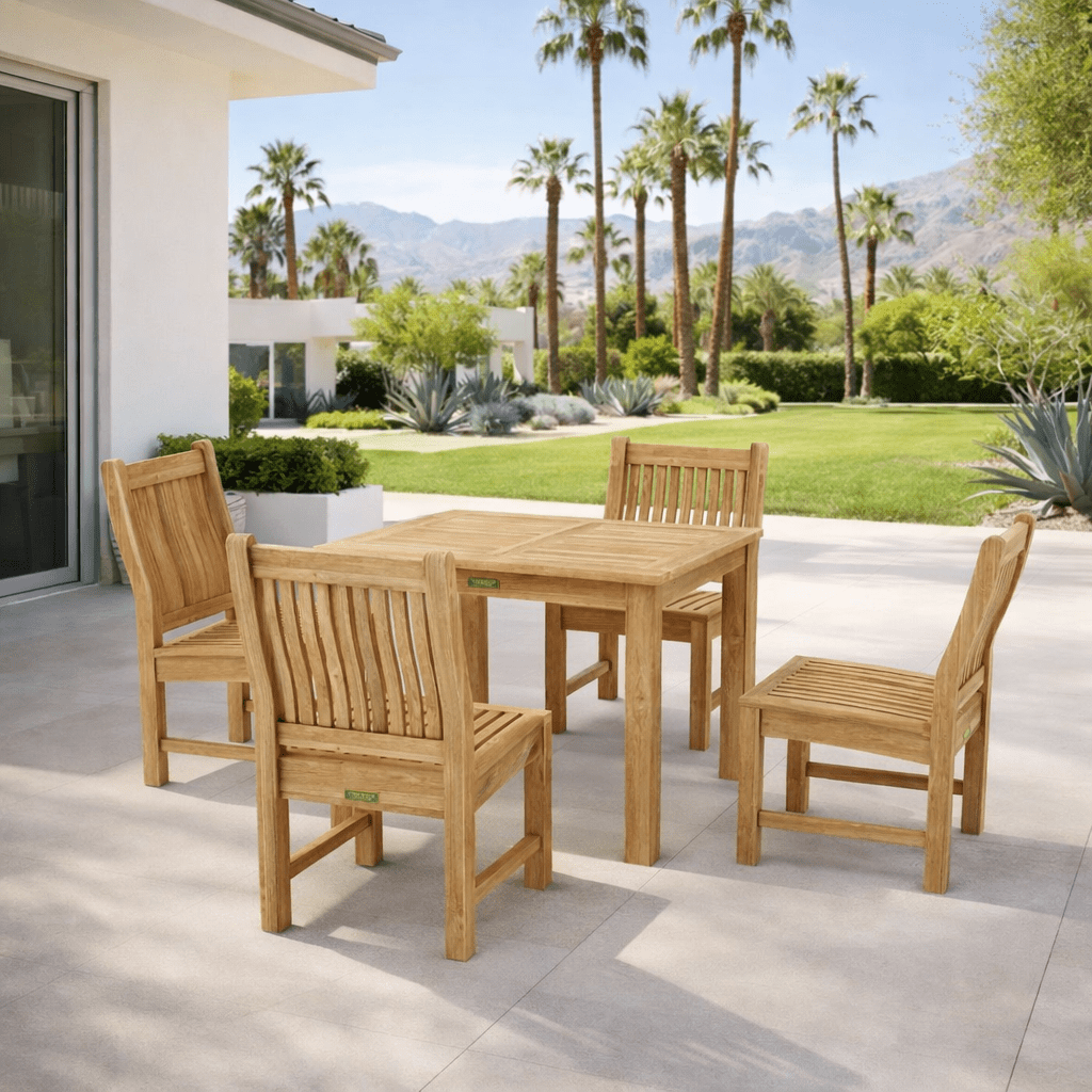 Small Teak Dining Table and Chairs - Bahama (Table) & Sahara (4 Chairs) - Teak HQ™