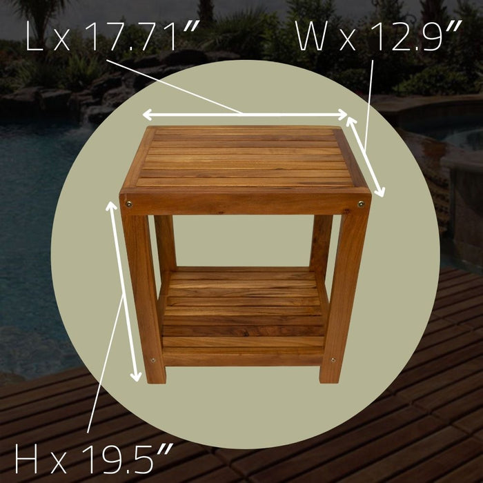 Small Teak Spa Bench With Shelf - Santori - Teak HQ™