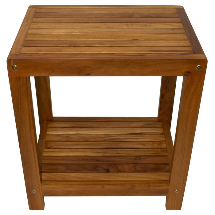 Small Teak Spa Bench With Shelf - Santori - Teak HQ™