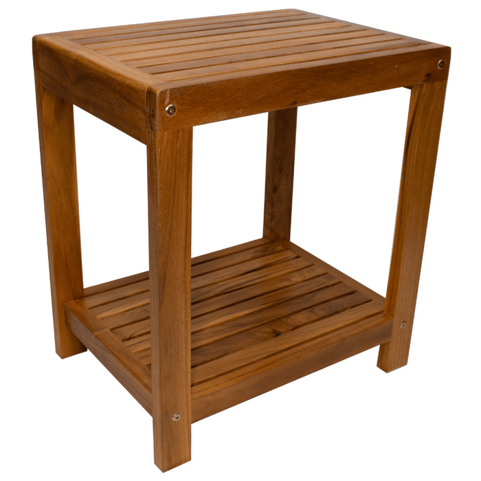 Small Teak Spa Bench With Shelf - Santori - Teak HQ™