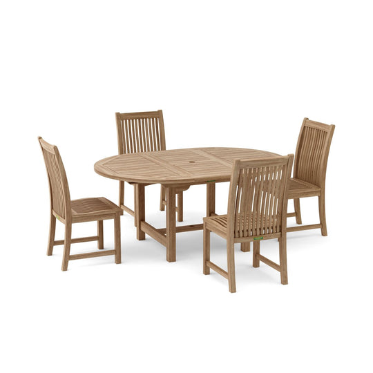 Solid Teak Dining Set - Bahama (Table) & Chicago (4 Chairs) - Teak HQ™