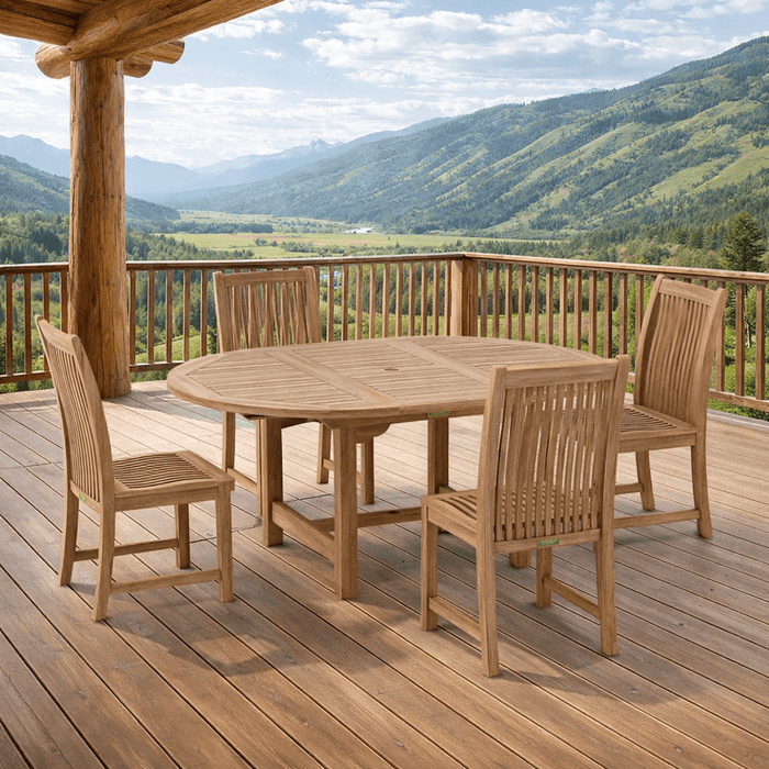Solid Teak Dining Set - Bahama (Table) & Chicago (4 Chairs) - Teak HQ™