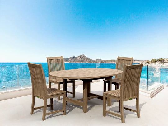 Solid Teak Dining Set - Bahama (Table) & Chicago (4 Chairs) - Teak HQ™