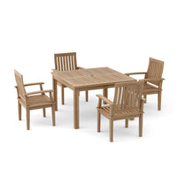 Solid Teak Dining Table and Chairs - Windsor (Table) & Brianna (4 Chairs)