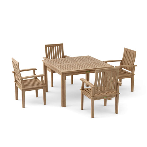 Solid Teak Dining Table and Chairs - Windsor (Table) & Brianna (4 Chairs) - Teak HQ™