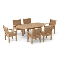 Solid Teak Outdoor Dining Set - Bahama (Table) & Sahara (6 Chairs)