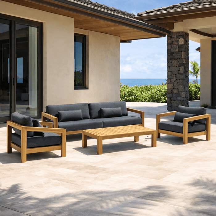 Solid Teak Patio Furniture - Smyrna 4 - Piece Set - Teak HQ™