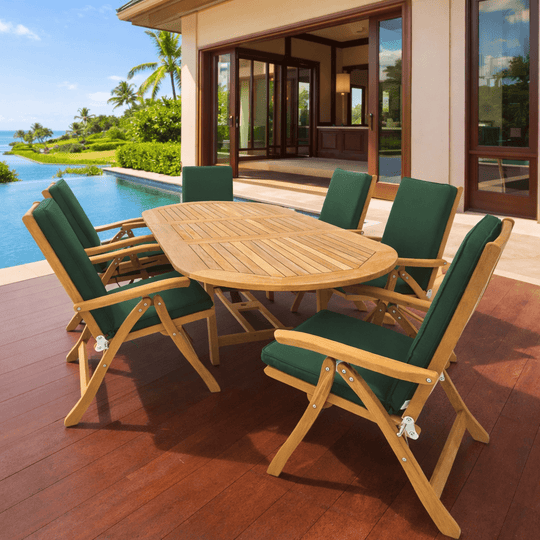Solid Teak Patio Set - Family (Table) & Estate (6 Chairs) - Teak HQ™