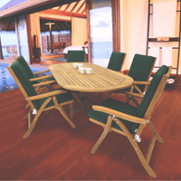 Solid Teak Patio Set - Family (Table) & Estate (6 Chairs)