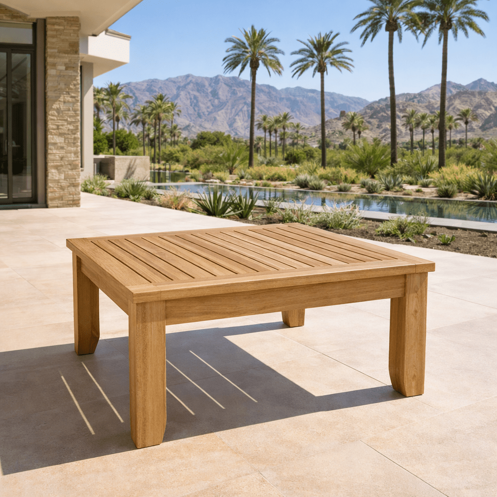Square Teak Outdoor Coffee Table (33