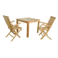 Square Teak Table / Chairs - Bahama (Table) & Classic (2 Chairs)