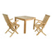 Square Teak Table / Chairs - Bahama (Table) & Classic (2 Chairs) - Teak HQ™
