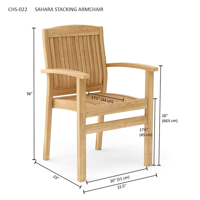 Stackable Teak Chairs (Set of 4) - Sahara - Teak HQ™