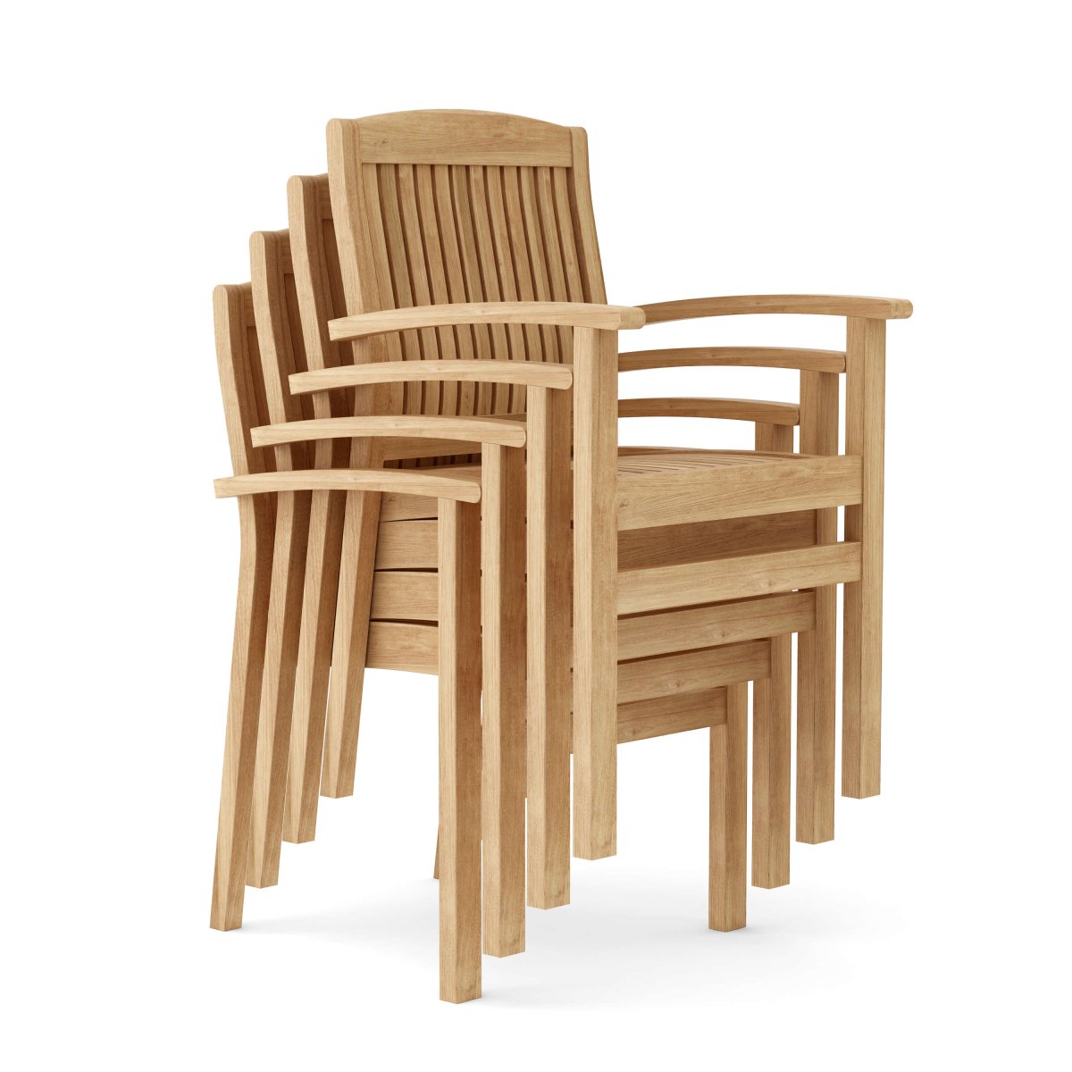 Stackable Teak Chairs (Set of 4) - Sahara - Teak HQ™