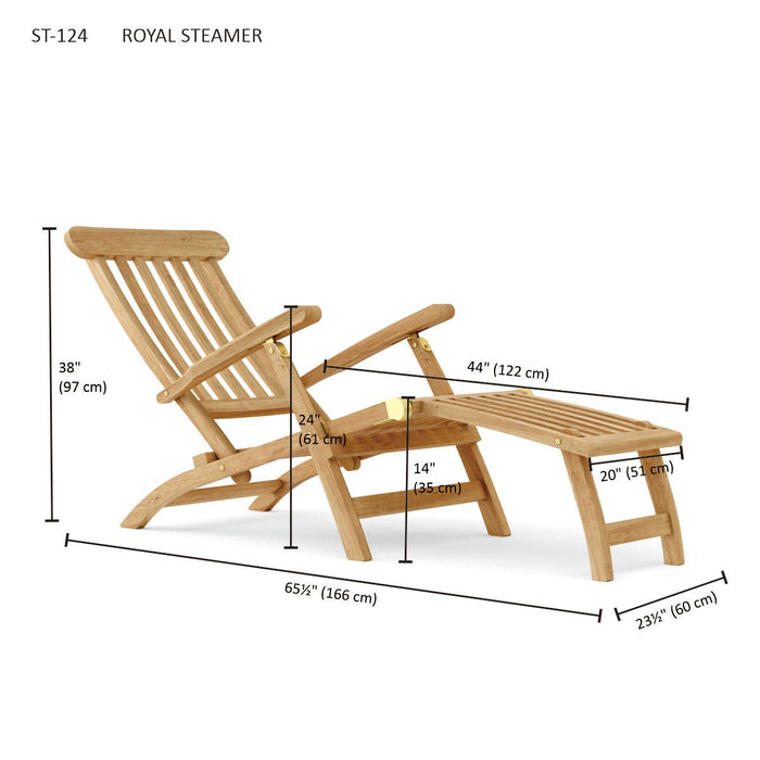 Steamer Deck Chair - Royal - Teak HQ™