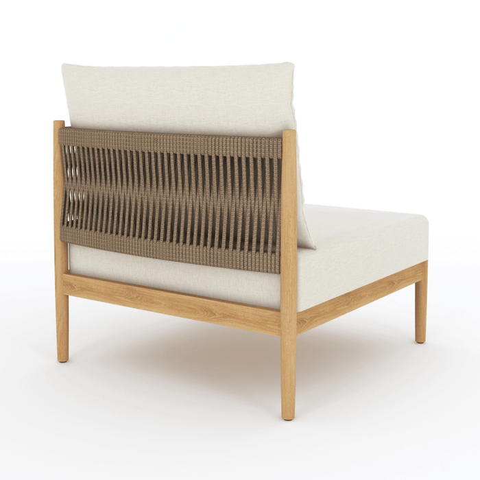 Sunbrella Teak Sectional (Left End Piece) - San Lucas - Teak HQ™