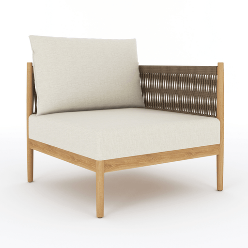 Sunbrella Teak Sectional (Left End Piece) - San Lucas - Teak HQ™