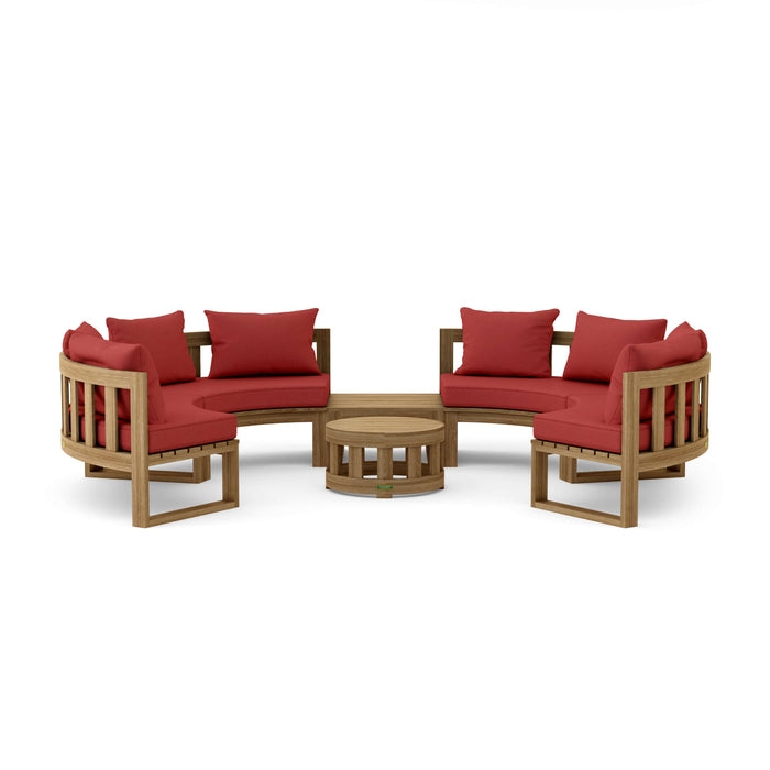 Authentic Teak Wood Furniture - Arena 6-Piece Sectional Set