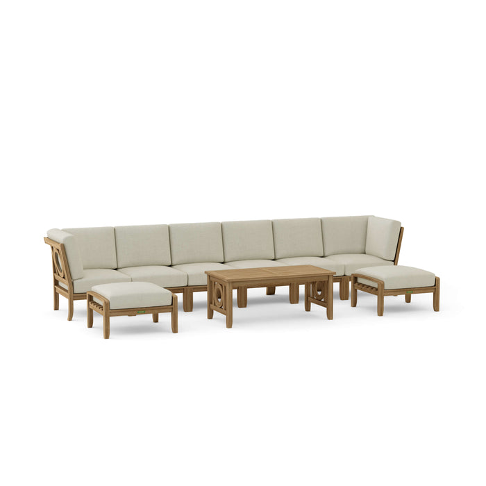 Indonesian Teak Garden Furniture - Natsepa 9-Piece Sectional Set