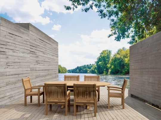 Teak 7 - Piece Outdoor Dining Set - Bahama (Table) & Sahara (Chairs) - Teak HQ™