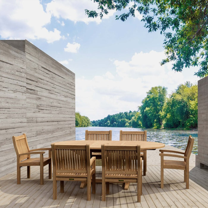 Teak 7 - Piece Outdoor Dining Set - Bahama (Table) & Sahara (Chairs) - Teak HQ™