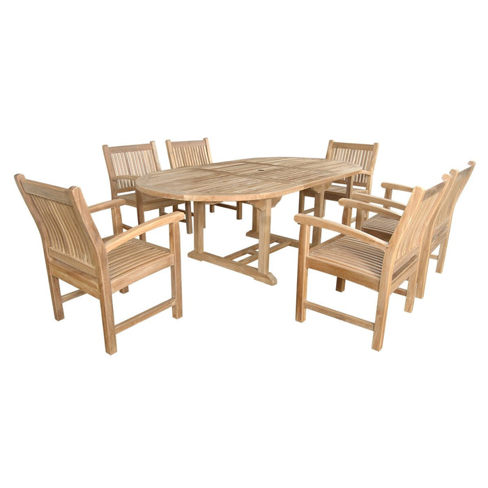 Teak 7 - Piece Outdoor Dining Set - Bahama (Table) & Sahara (Chairs) - Teak HQ™
