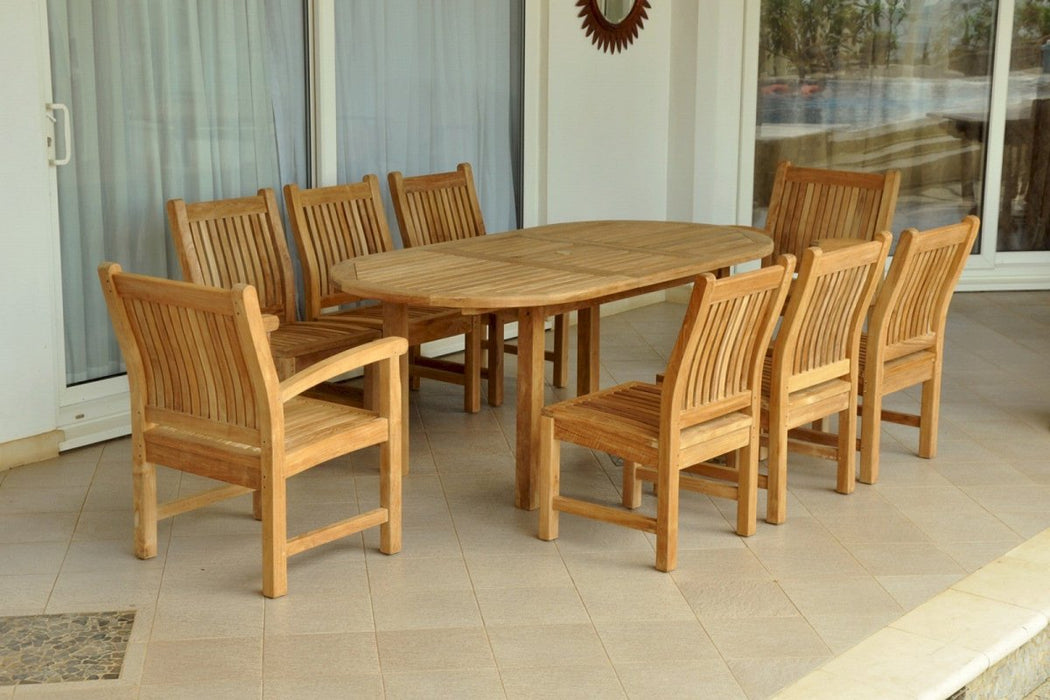 Teak 9 - Piece Dining Set - Bahama (Table) & Sahara (Chairs) - Teak HQ™