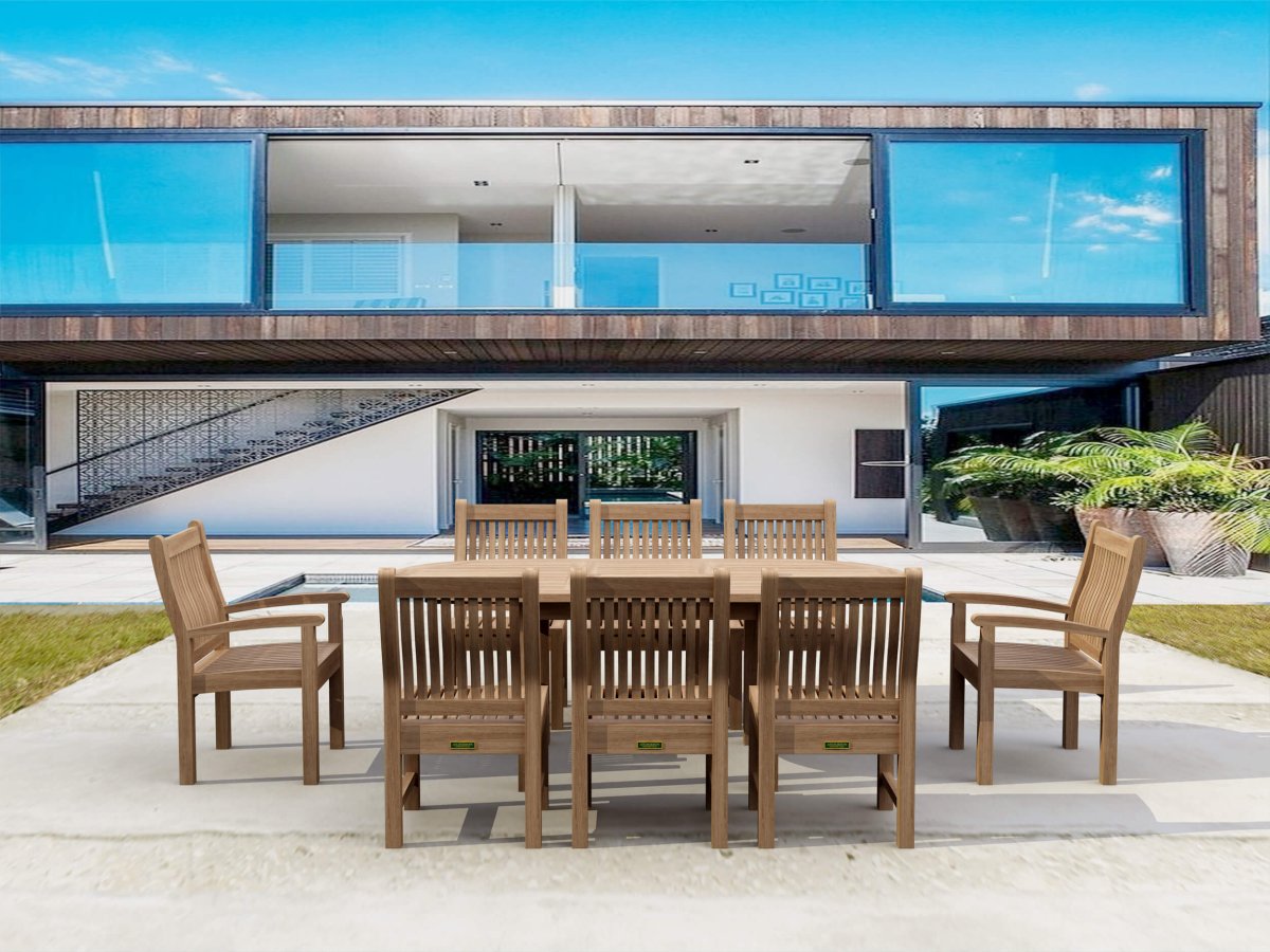Teak 9 - Piece Dining Set - Bahama (Table) & Sahara (Chairs) - Teak HQ™