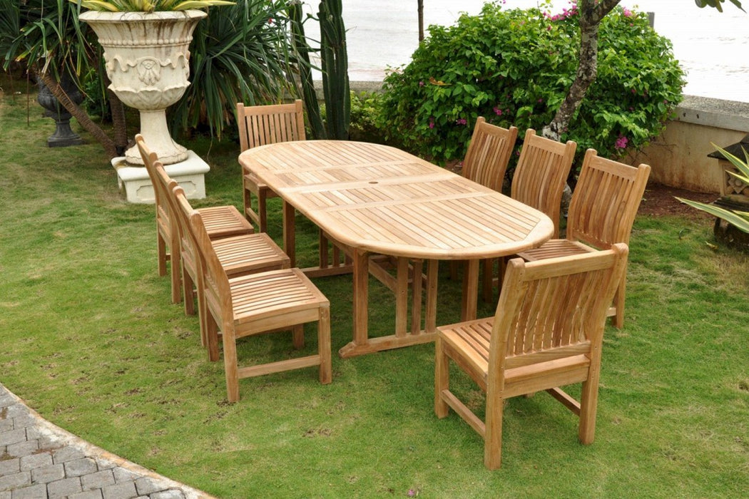 Teak 9 - Piece Outdoor Dining Set - Sahara - Teak HQ™