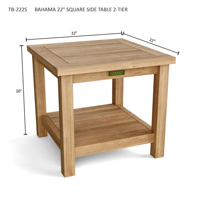 Teak Accent Table (22" Square) - Bahama - Teak HQ™