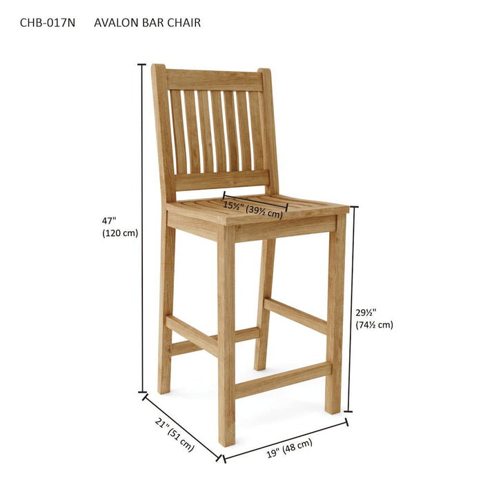Teak Bar Height Chair - Avalon - Teak HQ™