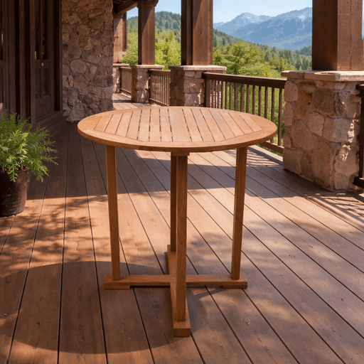 Teak Bar Height Table (39" Diameter) - Royal Teak - Teak HQ™