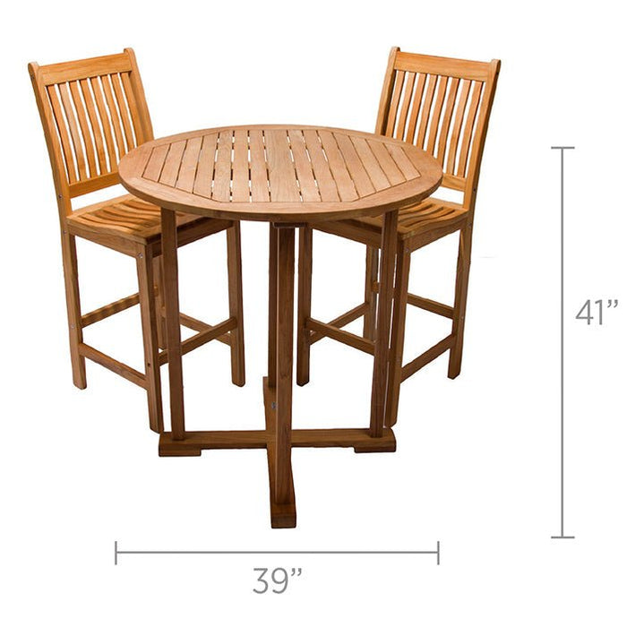 Teak Bar Height Table (39" Diameter) - Royal Teak - Teak HQ™