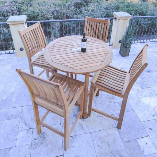 Teak Bar Height Table (39" Diameter) - Royal Teak - Teak HQ™