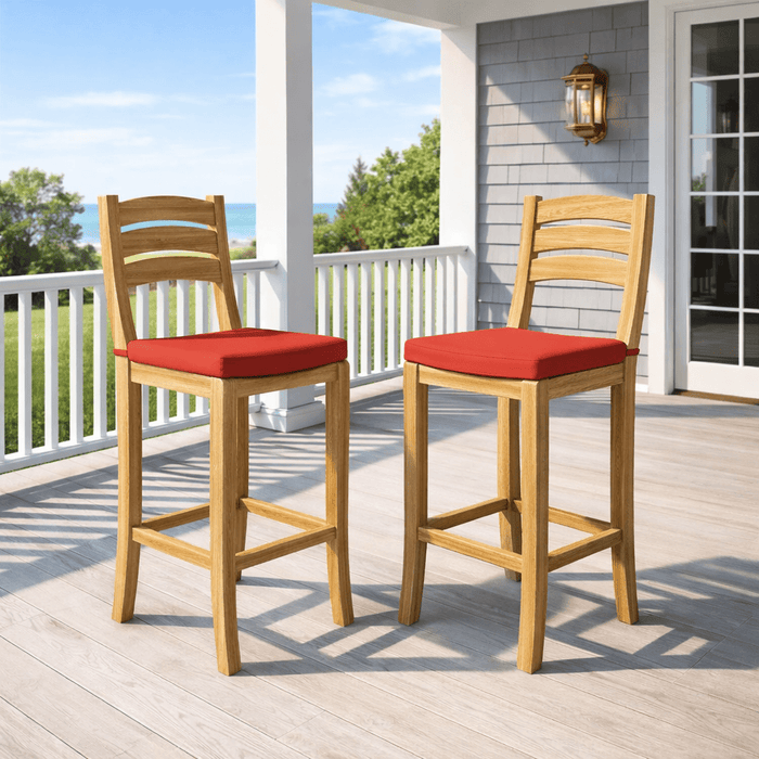 Teak Bar Stool With Back - Mandalay - Teak HQ™