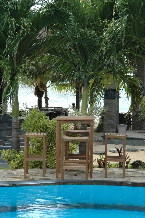 Teak Bar Table and Chairs - Avalon (Table) & Montego (4 Bar Stools) - Teak HQ™