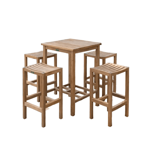 Teak Bar Table and Chairs - Avalon (Table) & Montego (4 Chairs) - Teak HQ™