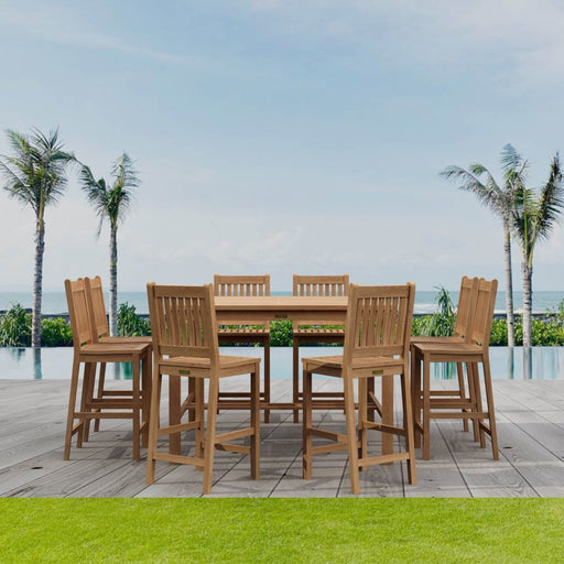 Teak Bar Table Set - Windsor (Table) & Avalon (8 Chairs) - Teak HQ™